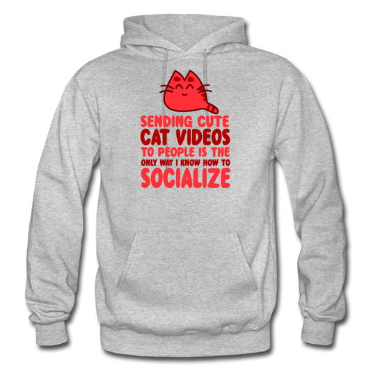 Cat Videos - Gildan Heavy Blend Adult Hoodie - heather gray