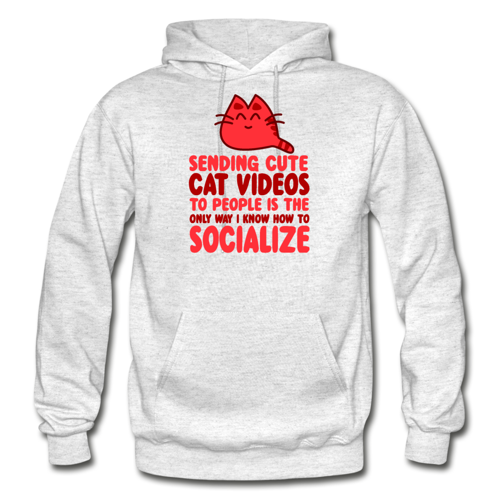 Cat Videos - Gildan Heavy Blend Adult Hoodie - light heather gray