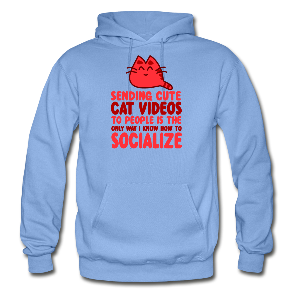 Cat Videos - Gildan Heavy Blend Adult Hoodie - carolina blue