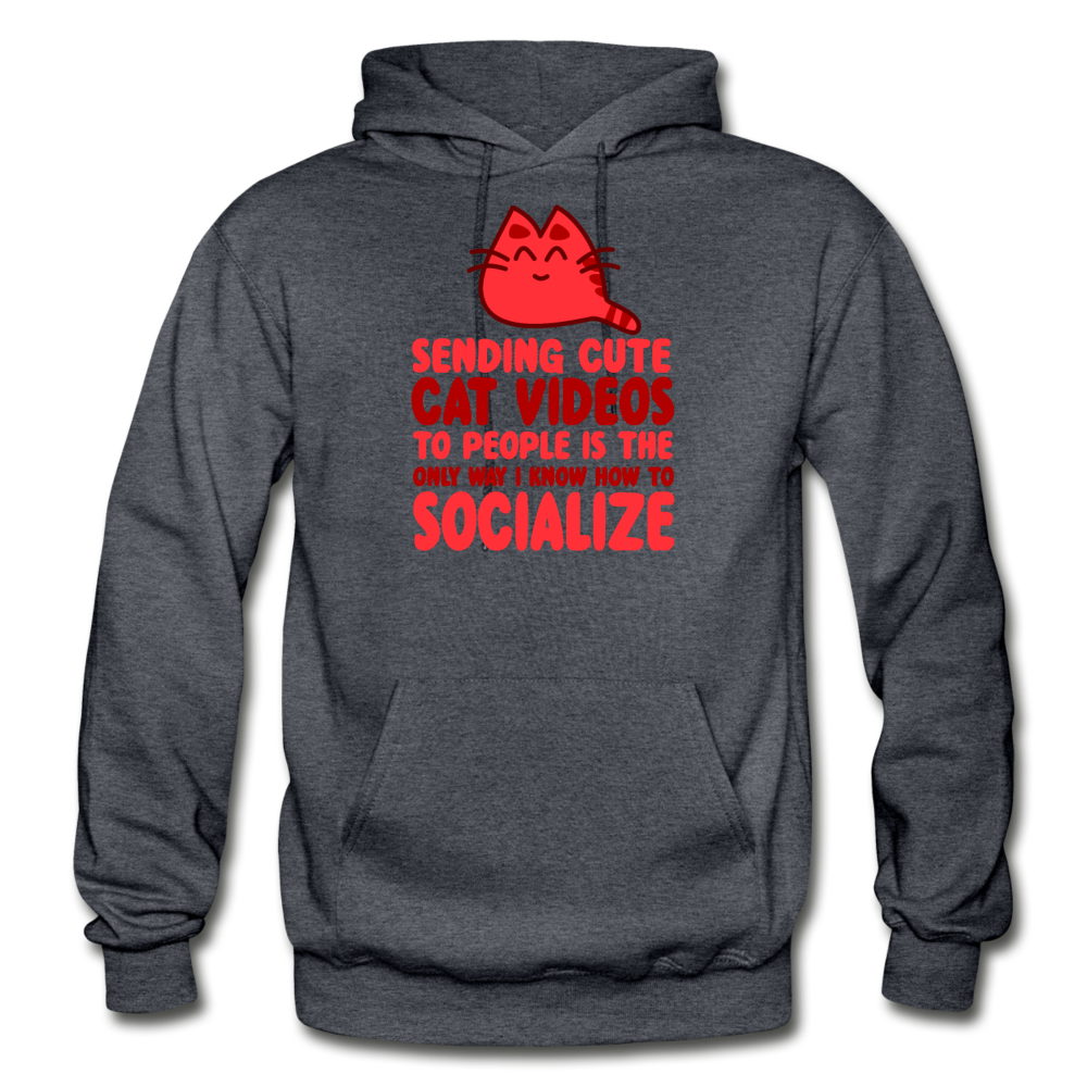 Cat Videos - Gildan Heavy Blend Adult Hoodie - charcoal gray