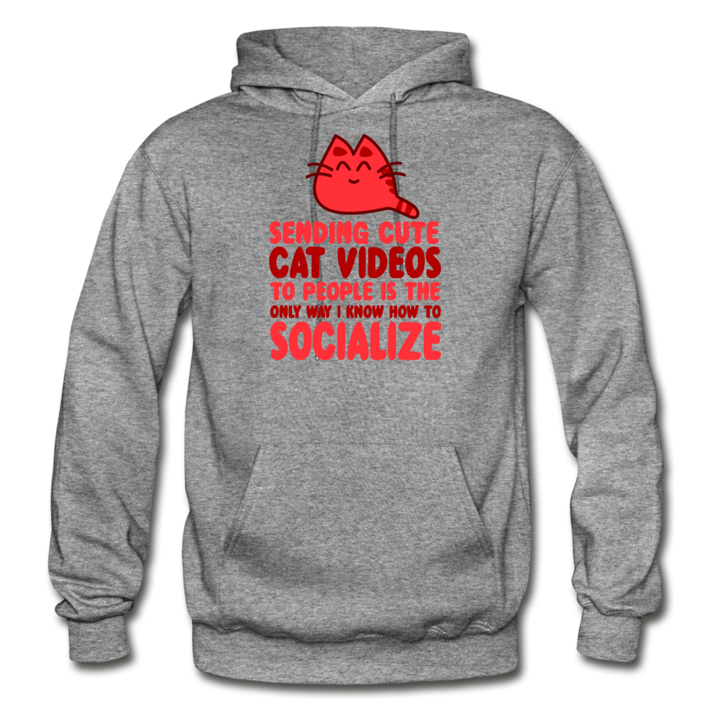 Cat Videos - Gildan Heavy Blend Adult Hoodie - graphite heather