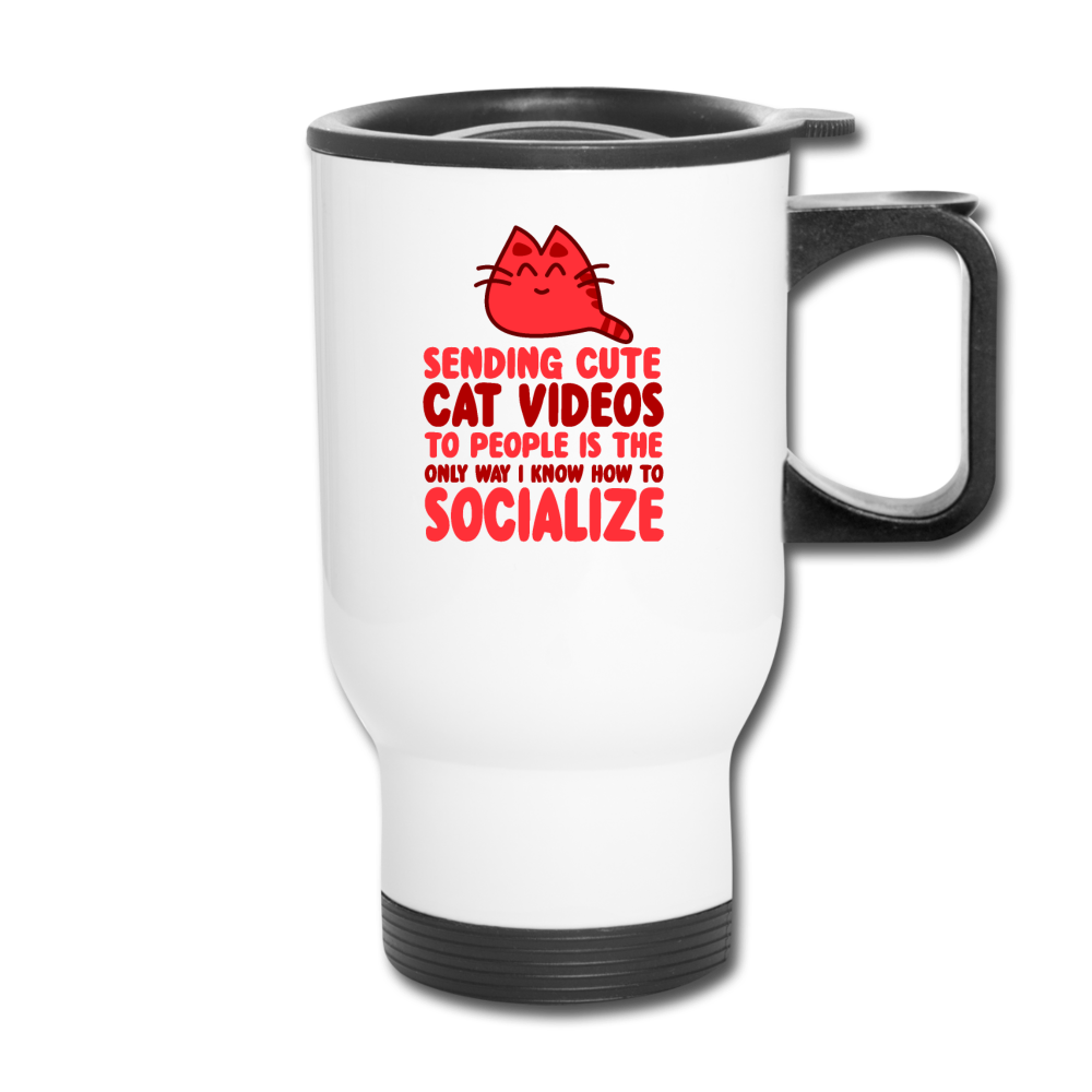 Cat Videos - Travel Mug - white