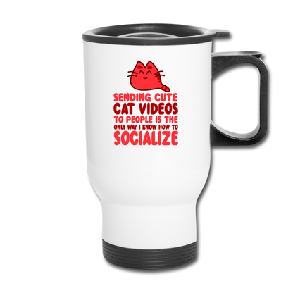 Cat Videos - Travel Mug - white