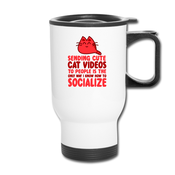 Cat Videos - Travel Mug - white