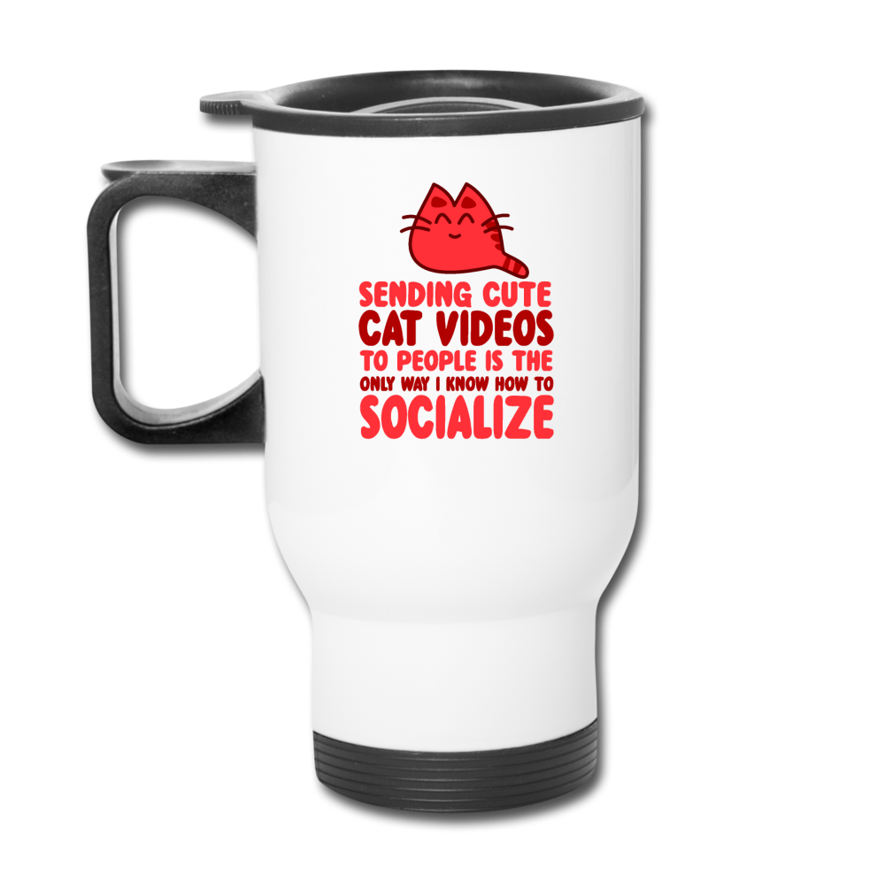 Cat Videos - Travel Mug - white