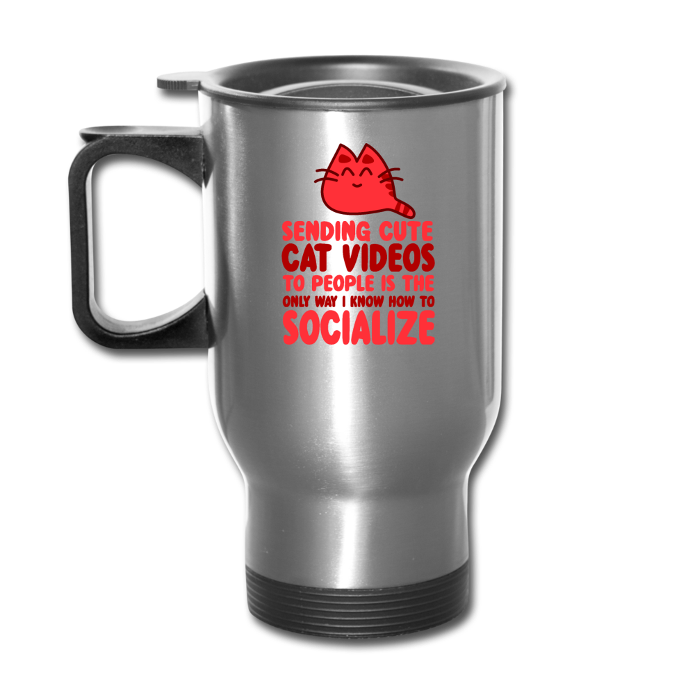 Cat Videos - Travel Mug - silver