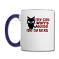 My Cat Won't Dump Me By Text - Contrast Coffee Mug - white/cobalt blue