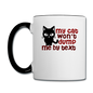 My Cat Won't Dump Me By Text - Contrast Coffee Mug - white/black