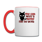 My Cat Won't Dump Me By Text - Contrast Coffee Mug - white/red