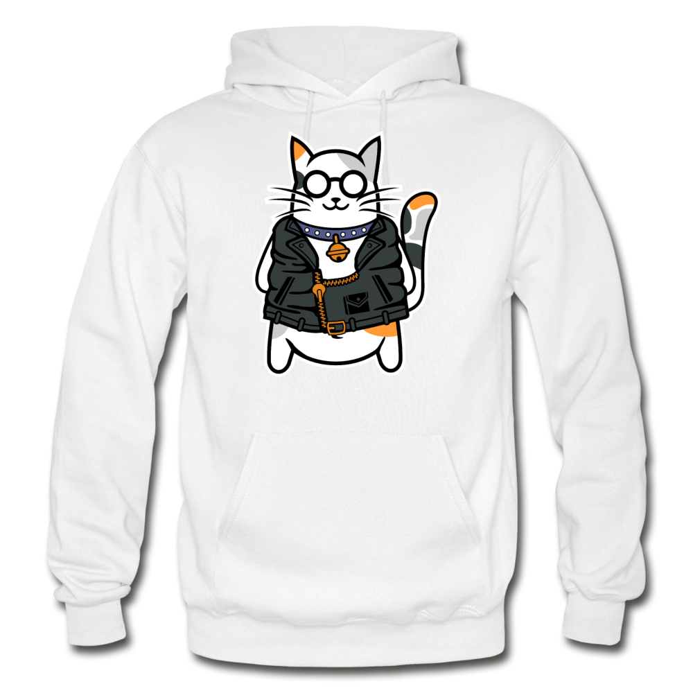 Cool Cat - Gildan Heavy Blend Adult Hoodie - white