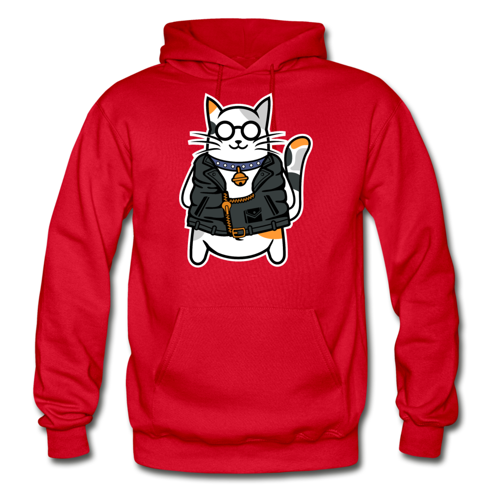 Cool Cat - Gildan Heavy Blend Adult Hoodie - red