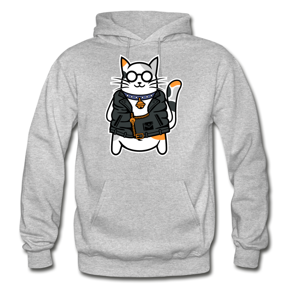 Cool Cat - Gildan Heavy Blend Adult Hoodie - heather gray