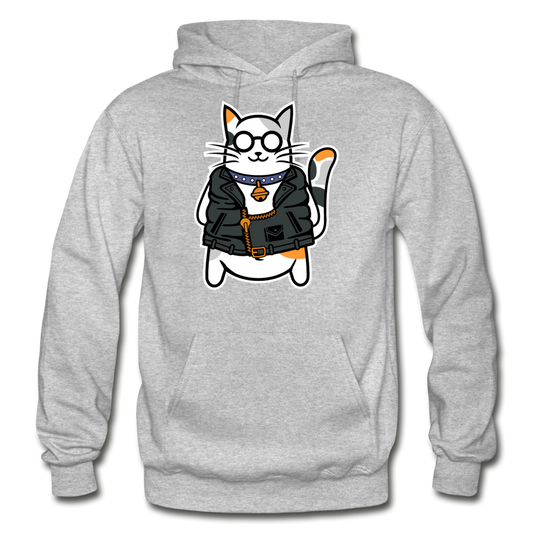 Cool Cat - Gildan Heavy Blend Adult Hoodie - heather gray