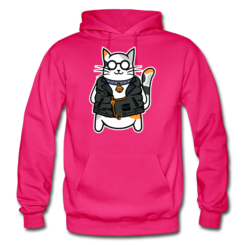 Cool Cat - Gildan Heavy Blend Adult Hoodie - fuchsia