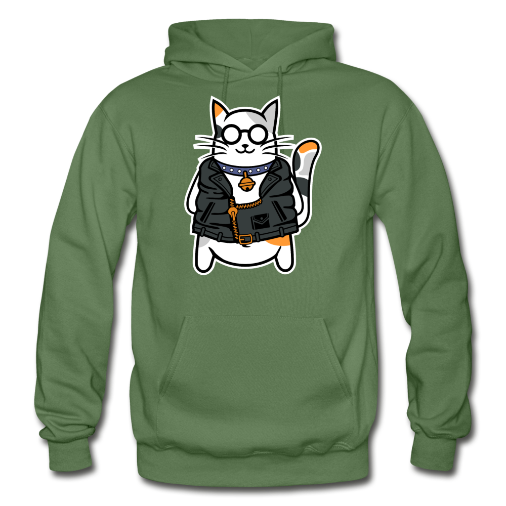 Cool Cat - Gildan Heavy Blend Adult Hoodie - military green