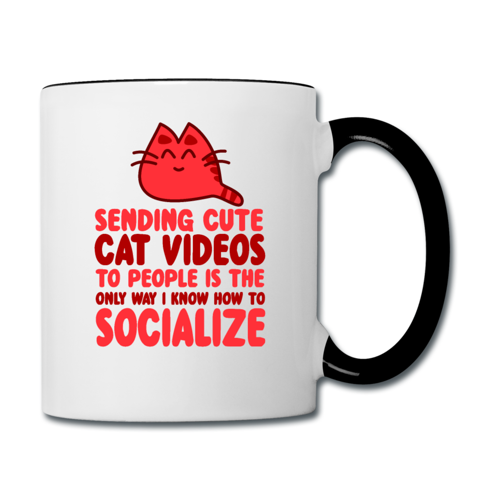 Cat Videos - Contrast Coffee Mug - white/black