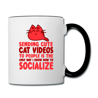 Cat Videos - Contrast Coffee Mug - white/black