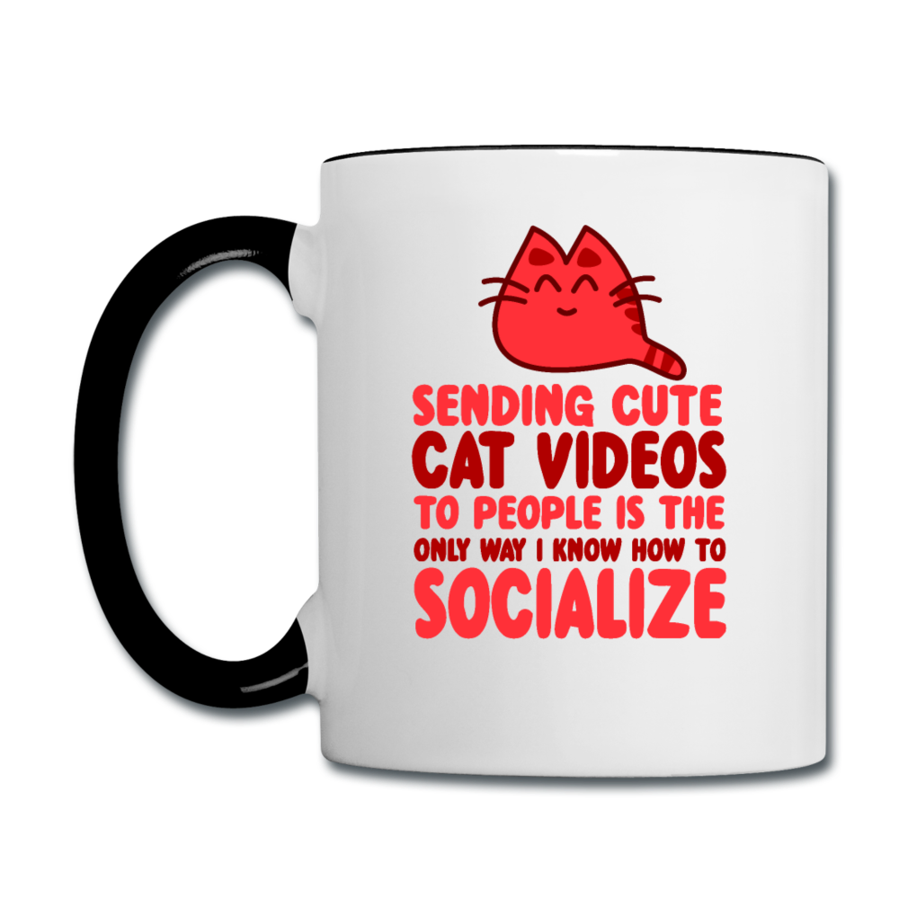 Cat Videos - Contrast Coffee Mug - white/black