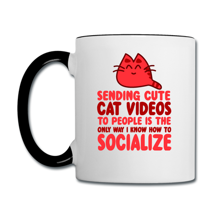 Cat Videos - Contrast Coffee Mug - white/black