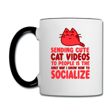 Cat Videos - Contrast Coffee Mug - white/black