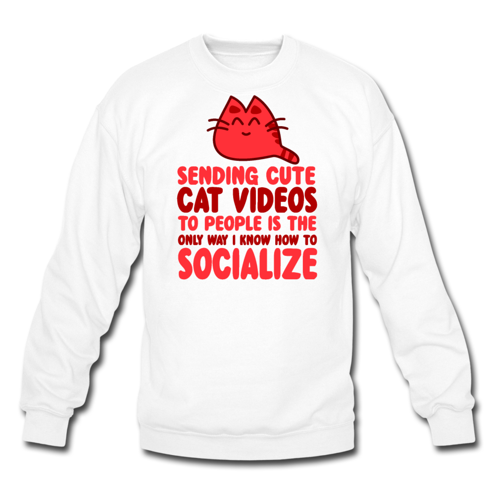 Cat Videos - Crewneck Sweatshirt - white