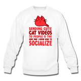 Cat Videos - Crewneck Sweatshirt - white