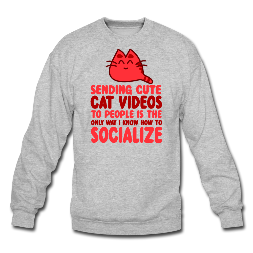 Cat Videos - Crewneck Sweatshirt - heather gray