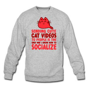 Cat Videos - Crewneck Sweatshirt - heather gray