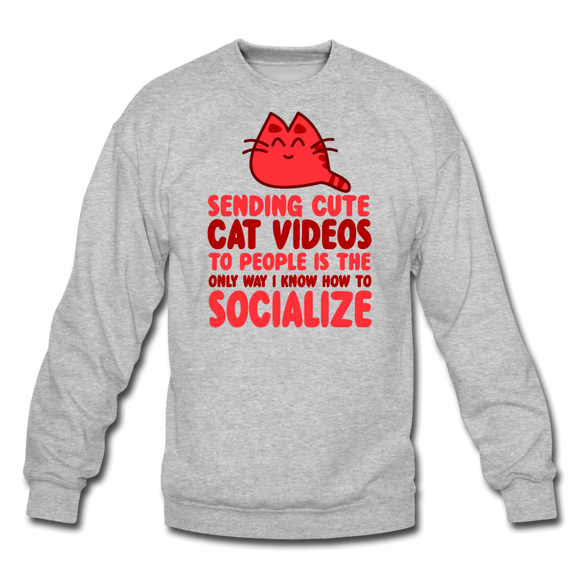 Cat Videos - Crewneck Sweatshirt - heather gray