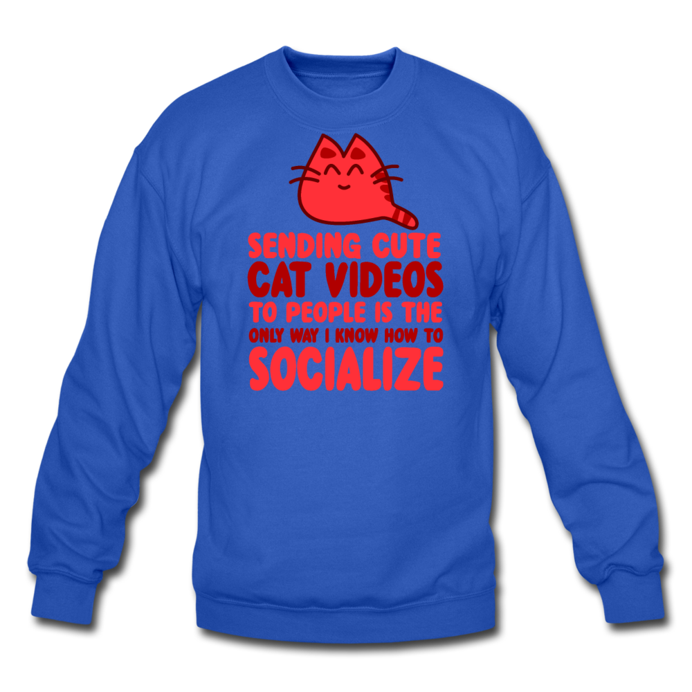 Cat Videos - Crewneck Sweatshirt - royal blue