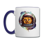 Cosmic Kitty - Contrast Coffee Mug - white/cobalt blue