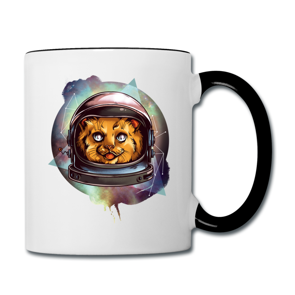 Cosmic Kitty - Contrast Coffee Mug - white/black