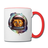 Cosmic Kitty - Contrast Coffee Mug - white/red
