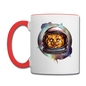 Cosmic Kitty - Contrast Coffee Mug - white/red