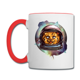 Cosmic Kitty - Contrast Coffee Mug - white/red