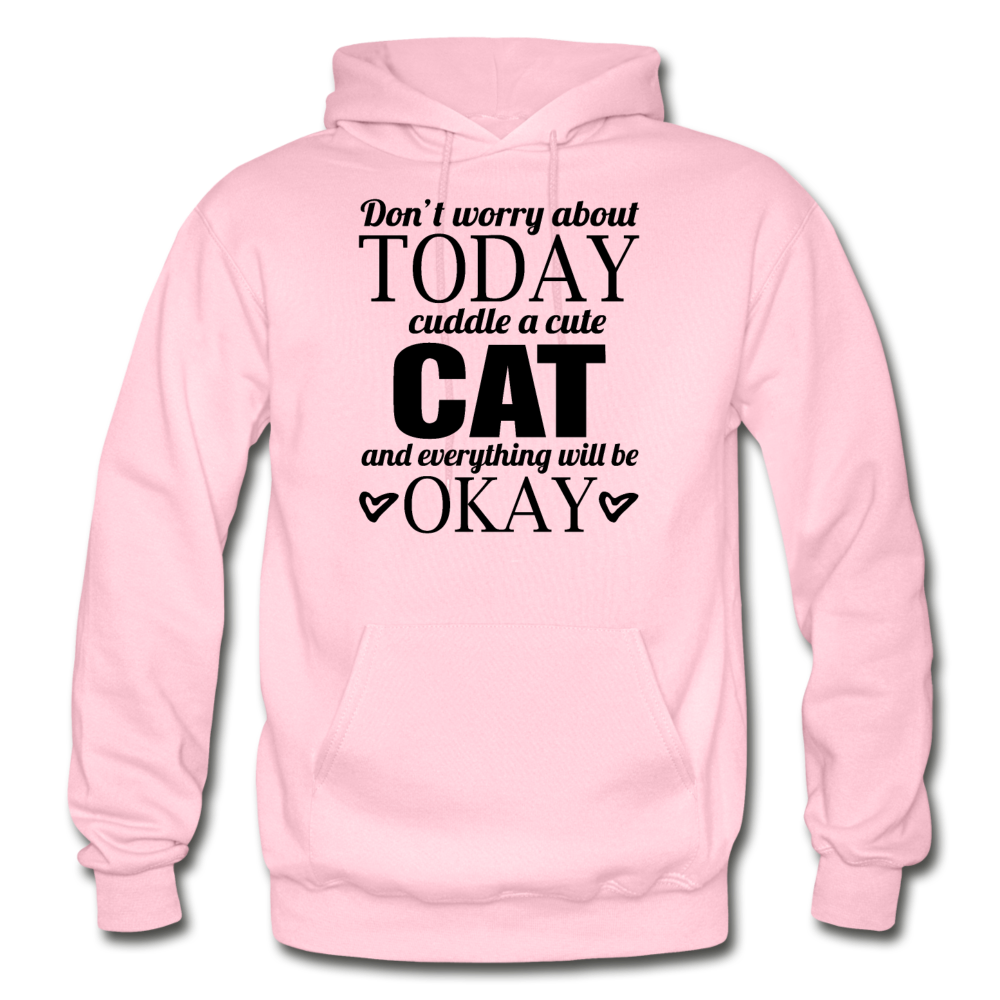 Cuddle A Cat - Gildan Heavy Blend Adult Hoodie - light pink