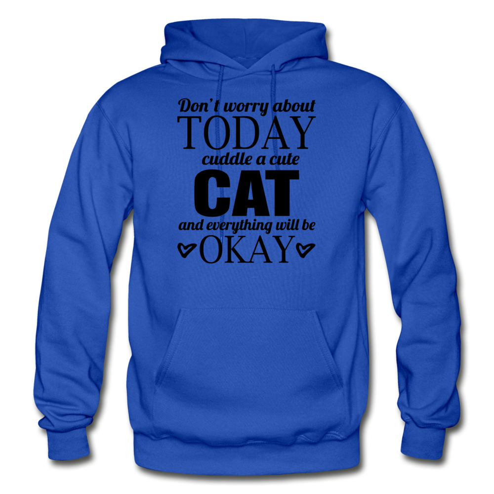 Cuddle A Cat - Gildan Heavy Blend Adult Hoodie - royal blue