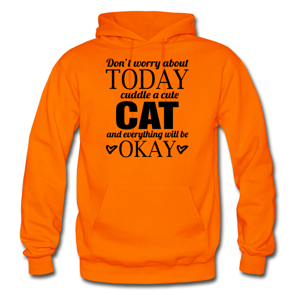 Cuddle A Cat - Gildan Heavy Blend Adult Hoodie - orange