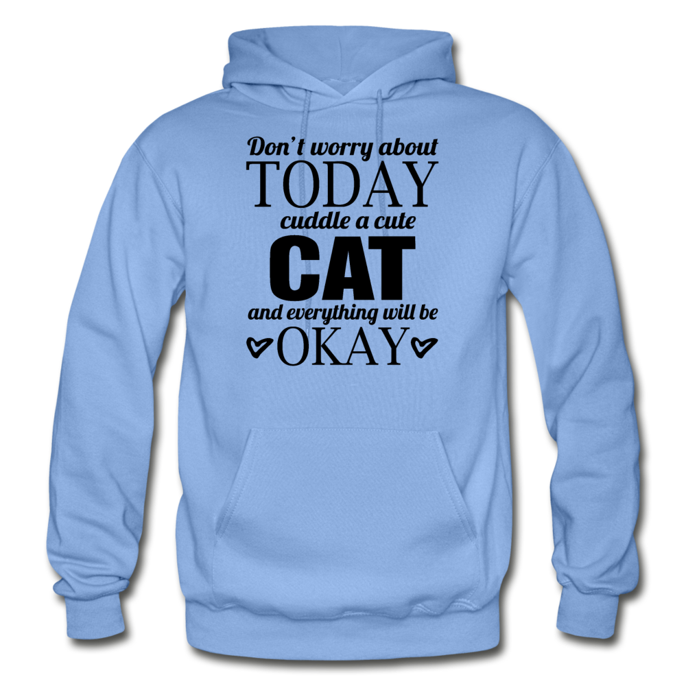 Cuddle A Cat - Gildan Heavy Blend Adult Hoodie - carolina blue