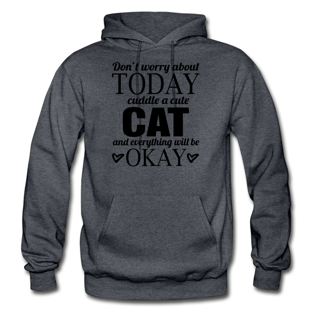 Cuddle A Cat - Gildan Heavy Blend Adult Hoodie - charcoal gray