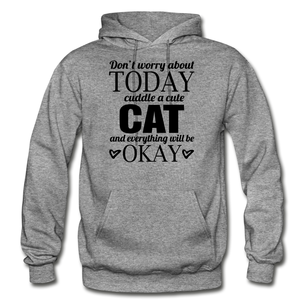 Cuddle A Cat - Gildan Heavy Blend Adult Hoodie - graphite heather