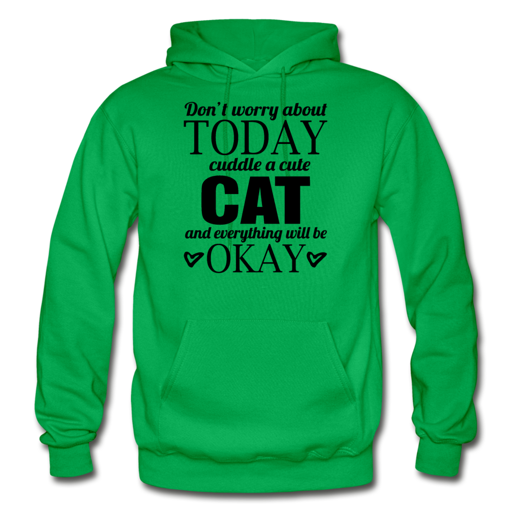 Cuddle A Cat - Gildan Heavy Blend Adult Hoodie - kelly green