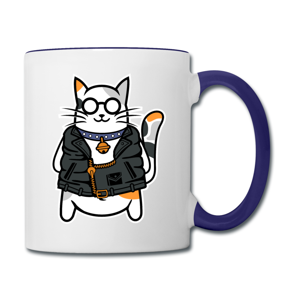 Cool Cat - Contrast Coffee Mug - white/cobalt blue