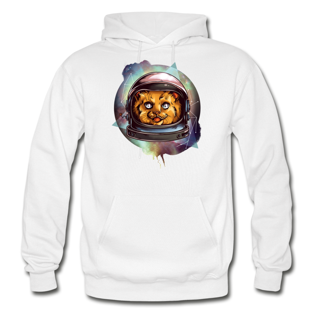 Cosmic Kitty - Gildan Heavy Blend Adult Hoodie - white