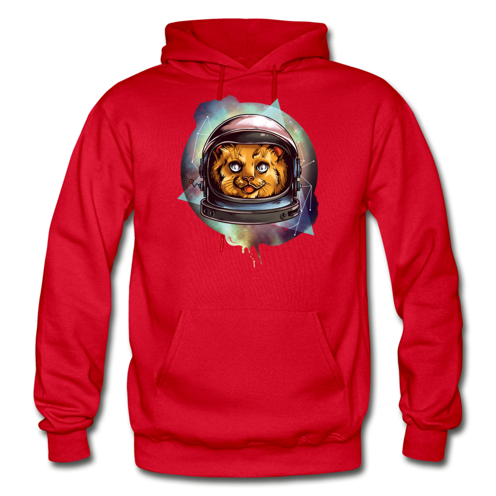 Cosmic Kitty - Gildan Heavy Blend Adult Hoodie - red