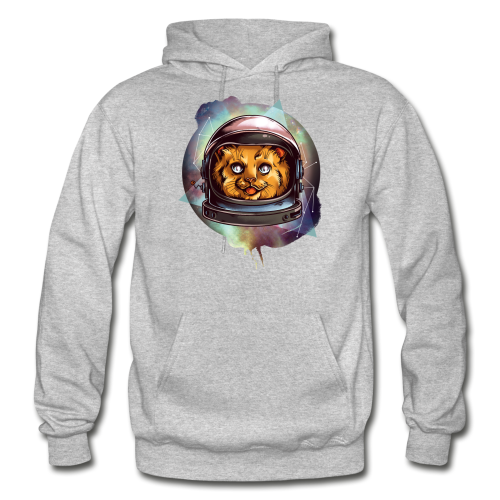 Cosmic Kitty - Gildan Heavy Blend Adult Hoodie - heather gray