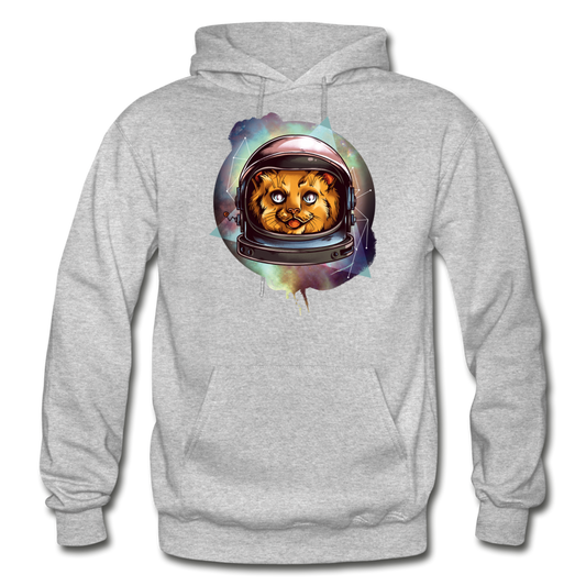 Cosmic Kitty - Gildan Heavy Blend Adult Hoodie - heather gray