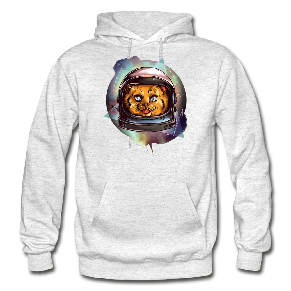 Cosmic Kitty - Gildan Heavy Blend Adult Hoodie - light heather gray