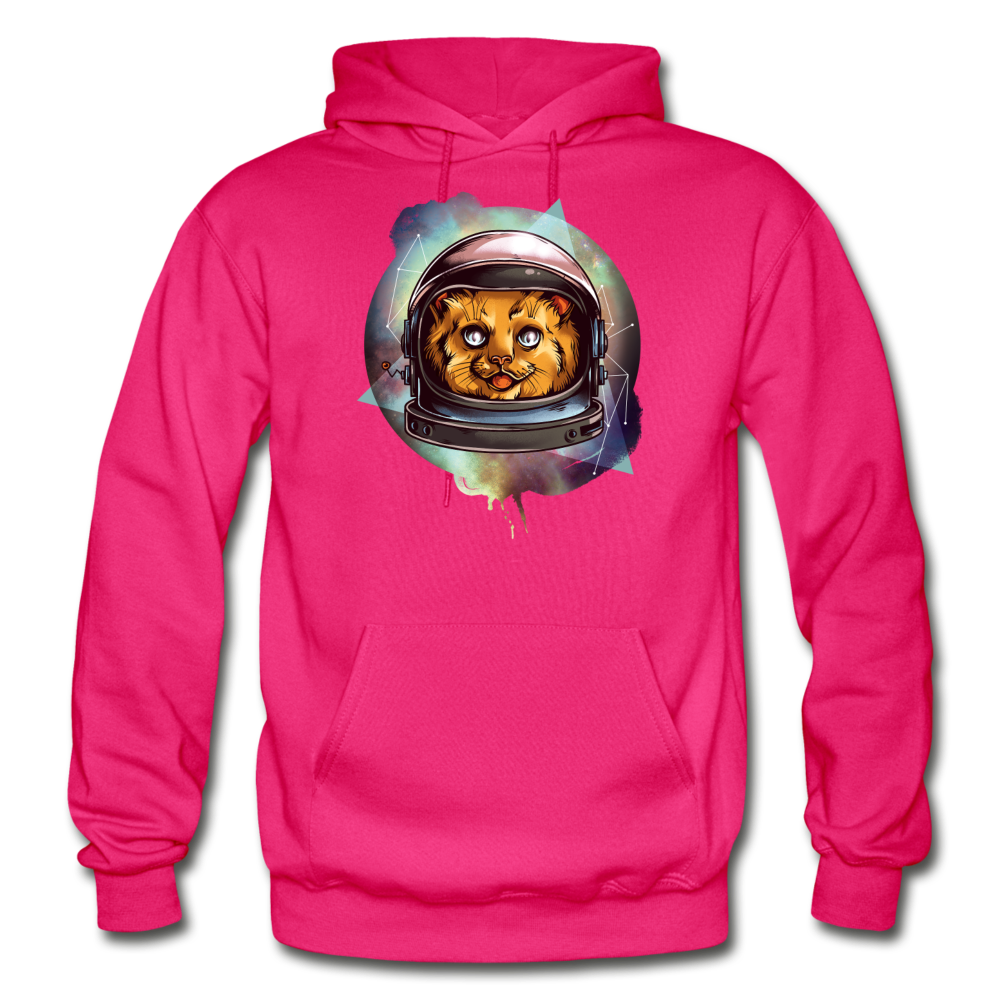 Cosmic Kitty - Gildan Heavy Blend Adult Hoodie - fuchsia