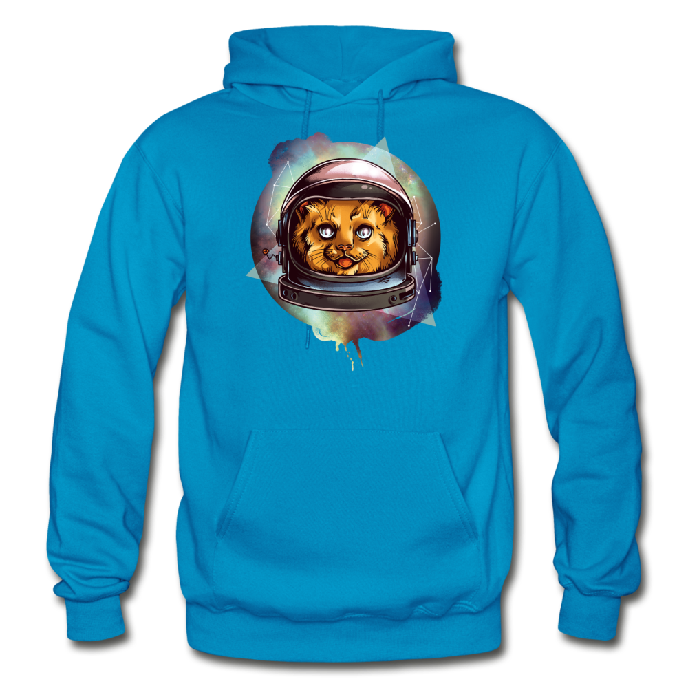 Cosmic Kitty - Gildan Heavy Blend Adult Hoodie - turquoise